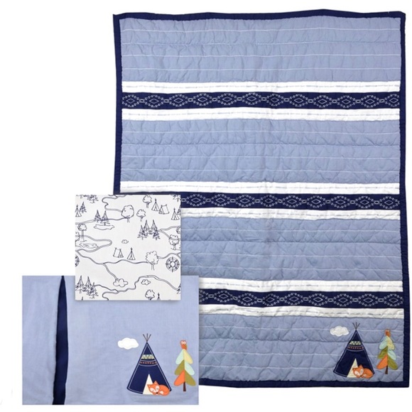 Adventure / woodland animal crib bedding set - Picture 2 of 7